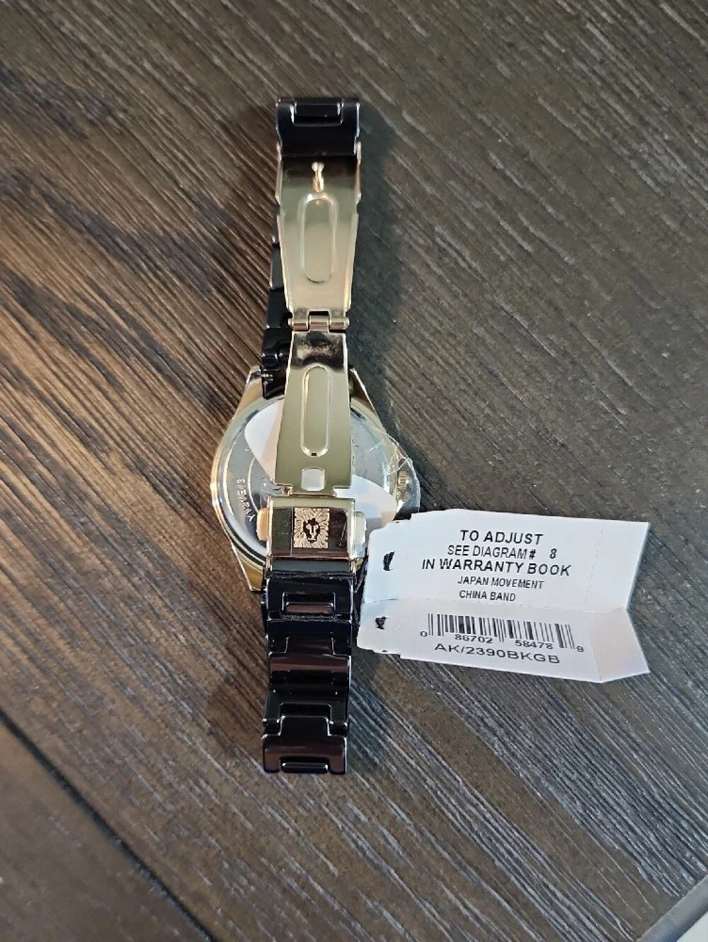 Anne Klein Black and Silver Ceramic Bracelet Watch